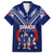 Personalised Samoa Rugby Family Matching Long Sleeve Bodycon Dress and Hawaiian Shirt World Cup 2023 Siamupini Siva Tau LT7 Dad's Shirt - Short Sleeve Blue - Polynesian Pride