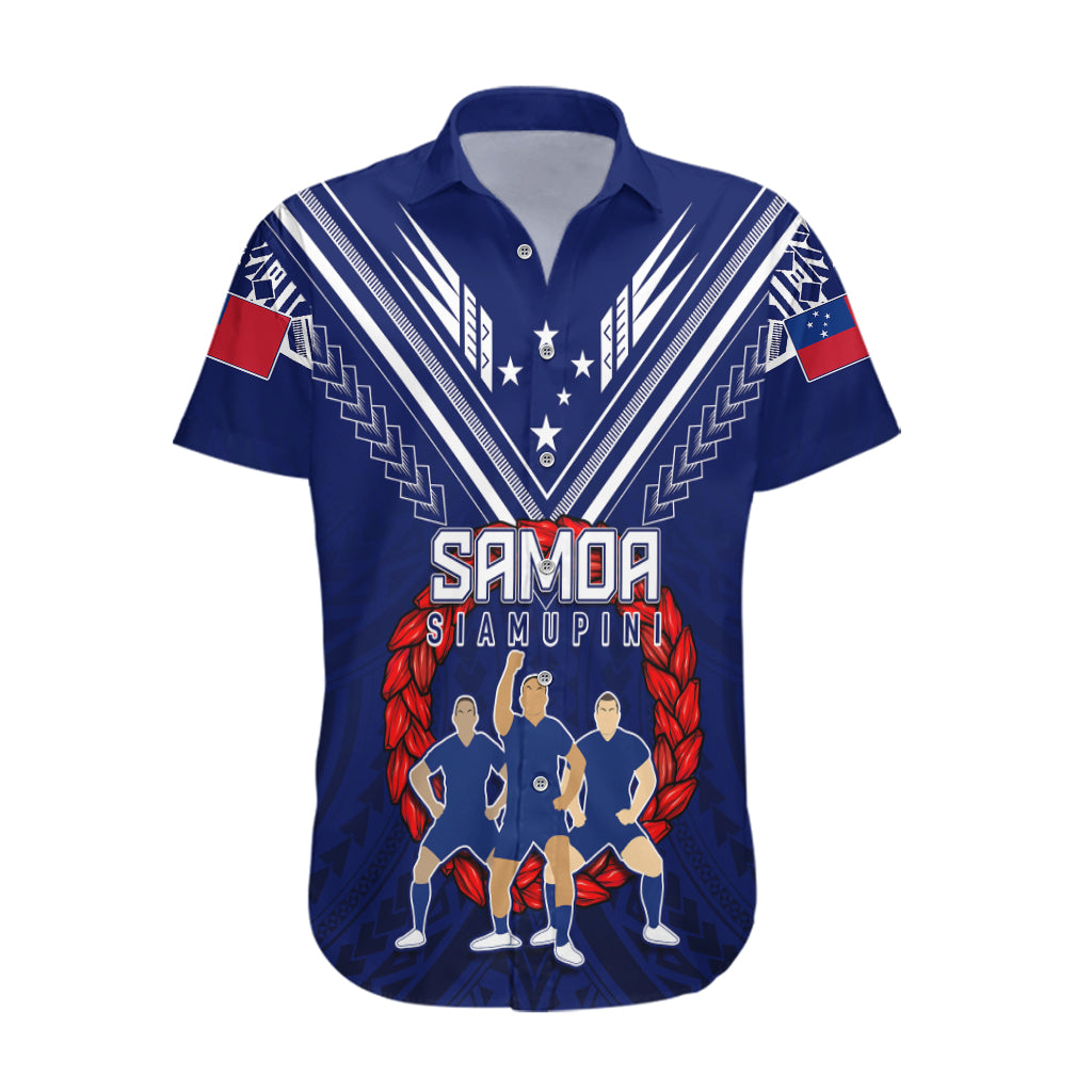 Personalised Samoa Rugby Hawaiian Shirt World Cup 2023 Siamupini Siva Tau LT7 Blue - Polynesian Pride