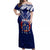 Personalised Samoa Rugby Off Shoulder Maxi Dress World Cup 2023 Siamupini Siva Tau LT7 Women Blue - Polynesian Pride