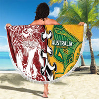 Mate Ma'a Tonga Vs Australia Rugby Personalized Beach Blanket Special Mascots LT7 - Polynesian Pride