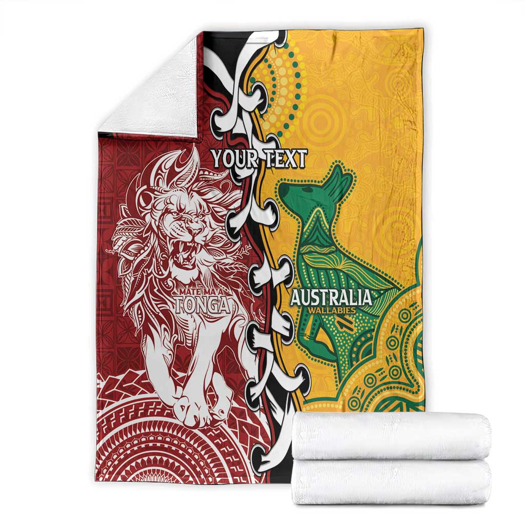Mate Ma'a Tonga Vs Australia Rugby Personalized Blanket Special Mascots LT7 - Polynesian Pride