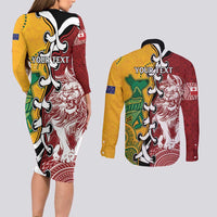 Mate Ma'a Tonga Vs Australia Rugby Personalized Couples Matching Long Sleeve Bodycon Dress and Long Sleeve Button Shirt Special Mascots LT7 - Polynesian Pride