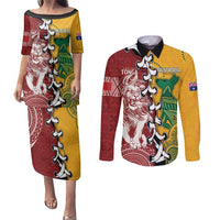 Mate Ma'a Tonga Vs Australia Rugby Personalized Couples Matching Puletasi and Long Sleeve Button Shirt Special Mascots LT7 Colorful - Polynesian Pride