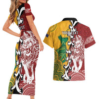 Mate Ma'a Tonga Vs Australia Rugby Personalized Couples Matching Short Sleeve Bodycon Dress and Hawaiian Shirt Special Mascots LT7 - Polynesian Pride