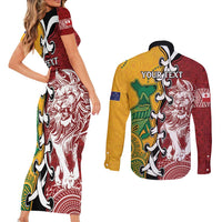 Mate Ma'a Tonga Vs Australia Rugby Personalized Couples Matching Short Sleeve Bodycon Dress and Long Sleeve Button Shirt Special Mascots LT7 - Polynesian Pride