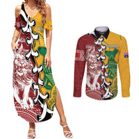 Mate Ma'a Tonga Vs Australia Rugby Personalized Couples Matching Summer Maxi Dress and Long Sleeve Button Shirt Special Mascots LT7 Colorful - Polynesian Pride