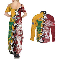 Mate Ma'a Tonga Vs Australia Rugby Personalized Couples Matching Summer Maxi Dress and Long Sleeve Button Shirt Special Mascots LT7 - Polynesian Pride