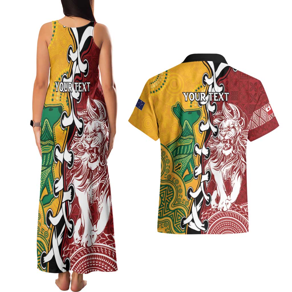 Mate Ma'a Tonga Vs Australia Rugby Personalized Couples Matching Tank Maxi Dress and Hawaiian Shirt Special Mascots LT7 - Polynesian Pride
