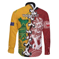 Mate Ma'a Tonga Vs Australia Rugby Personalized Family Matching Off The Shoulder Long Sleeve Dress and Hawaiian Shirt Special Mascots