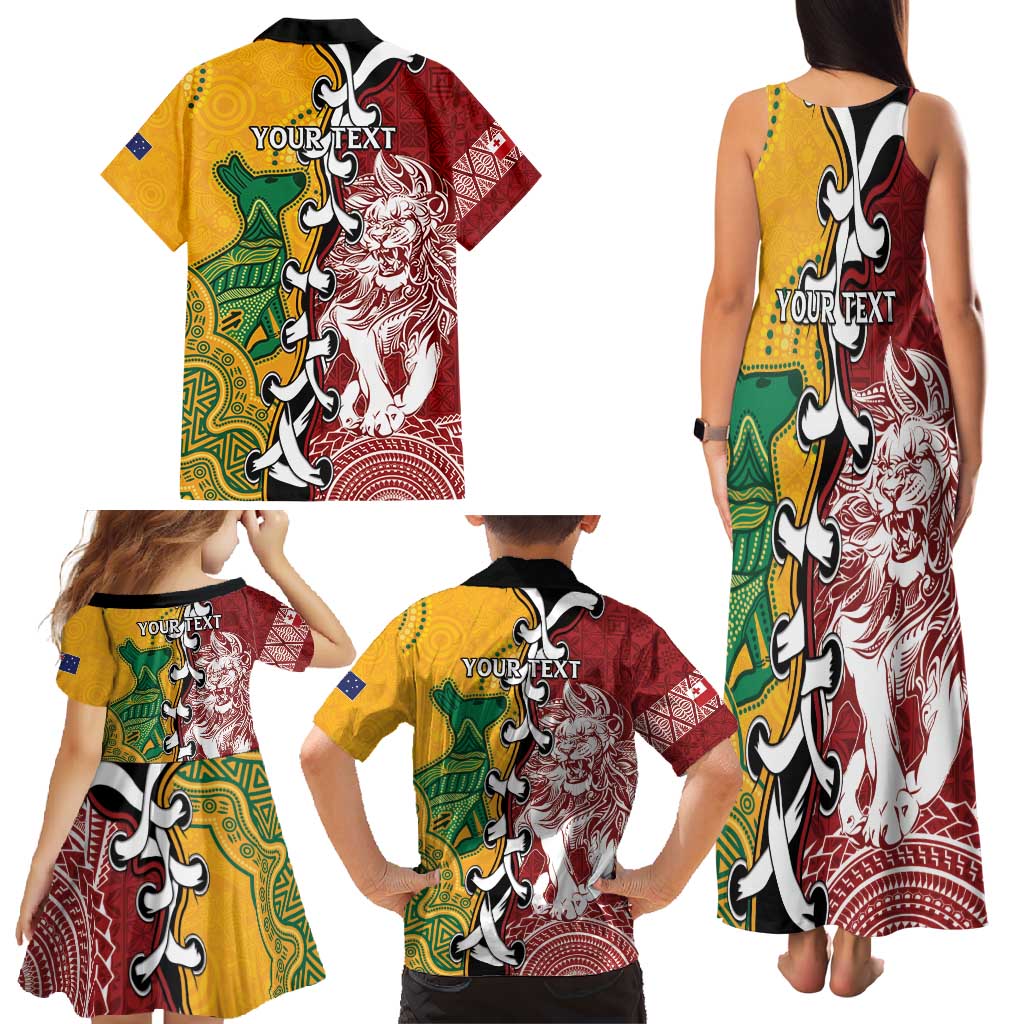 Mate Ma'a Tonga Vs Australia Rugby Personalized Family Matching Tank Maxi Dress and Hawaiian Shirt Special Mascots