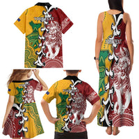 Mate Ma'a Tonga Vs Australia Rugby Personalized Family Matching Tank Maxi Dress and Hawaiian Shirt Special Mascots