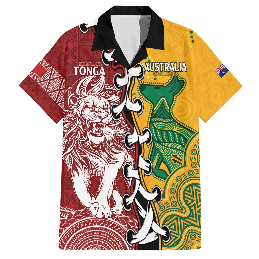 Mate Ma'a Tonga Vs Australia Rugby Personalized Hawaiian Shirt Special Mascots LT7 Colorful - Polynesian Pride