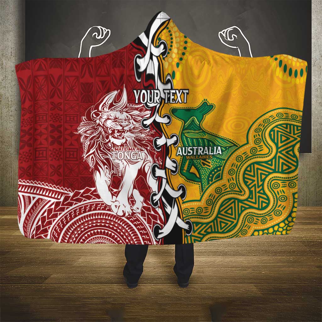 Mate Ma'a Tonga Vs Australia Rugby Personalized Hooded Blanket Special Mascots LT7 - Polynesian Pride