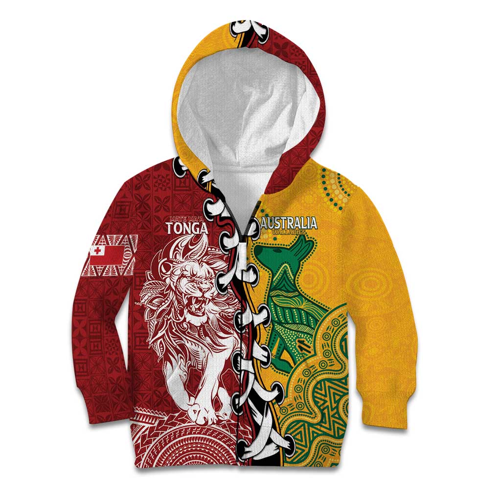 Mate Ma'a Tonga Vs Australia Rugby Personalized Kid Hoodie Special Mascots