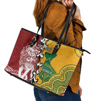Mate Ma'a Tonga Vs Australia Rugby Personalized Leather Tote Bag Special Mascots LT7 - Polynesian Pride