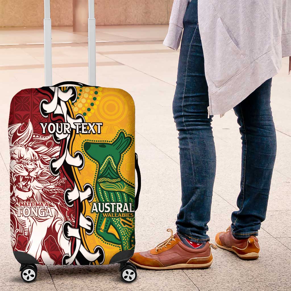 Mate Ma'a Tonga Vs Australia Rugby Personalized Luggage Cover Special Mascots