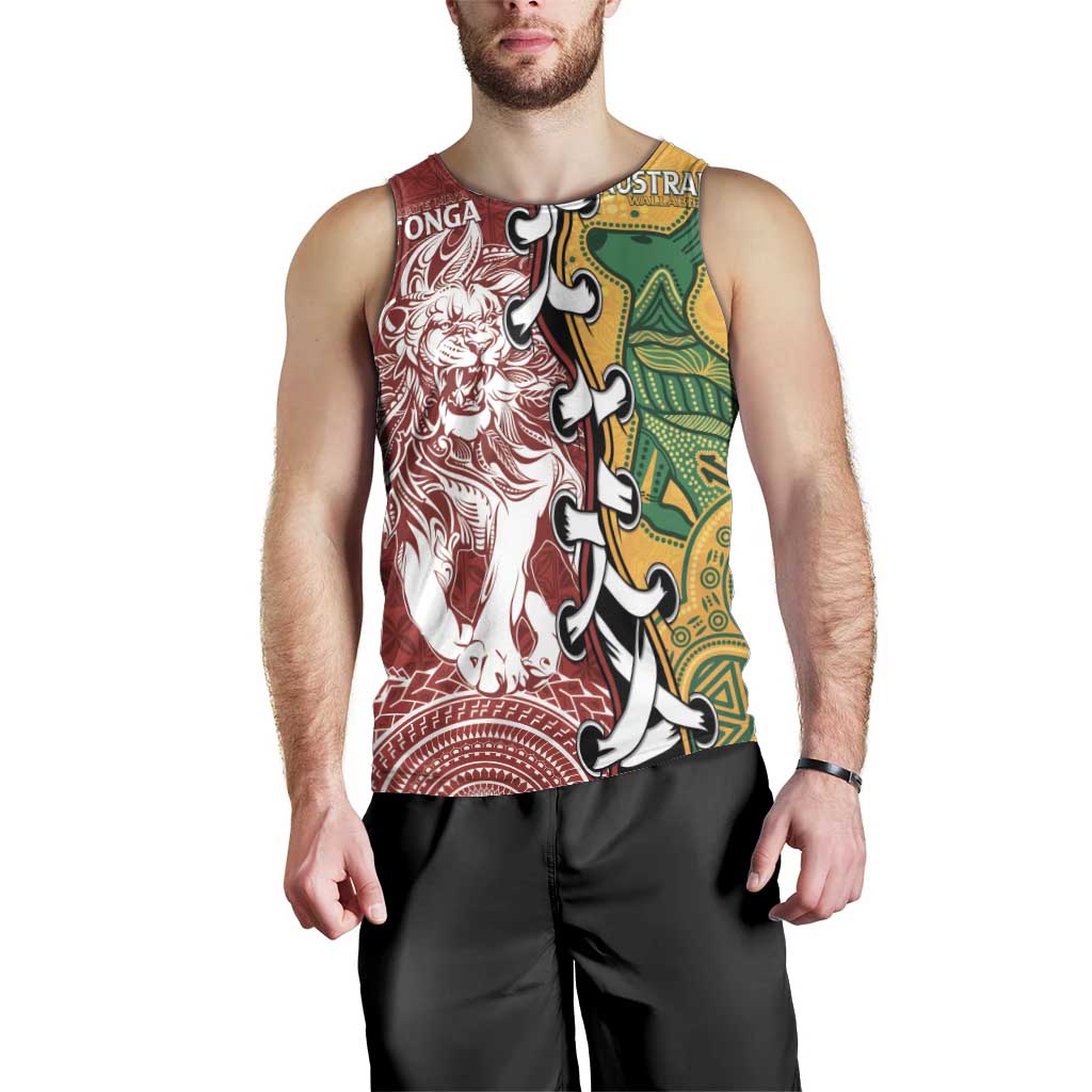 Mate Ma'a Tonga Vs Australia Rugby Personalized Men Tank Top Special Mascots LT7 - Polynesian Pride
