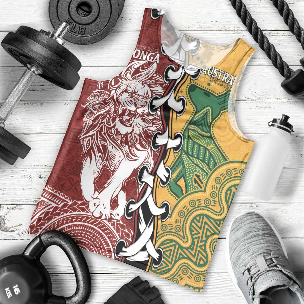 Mate Ma'a Tonga Vs Australia Rugby Personalized Men Tank Top Special Mascots LT7 - Polynesian Pride