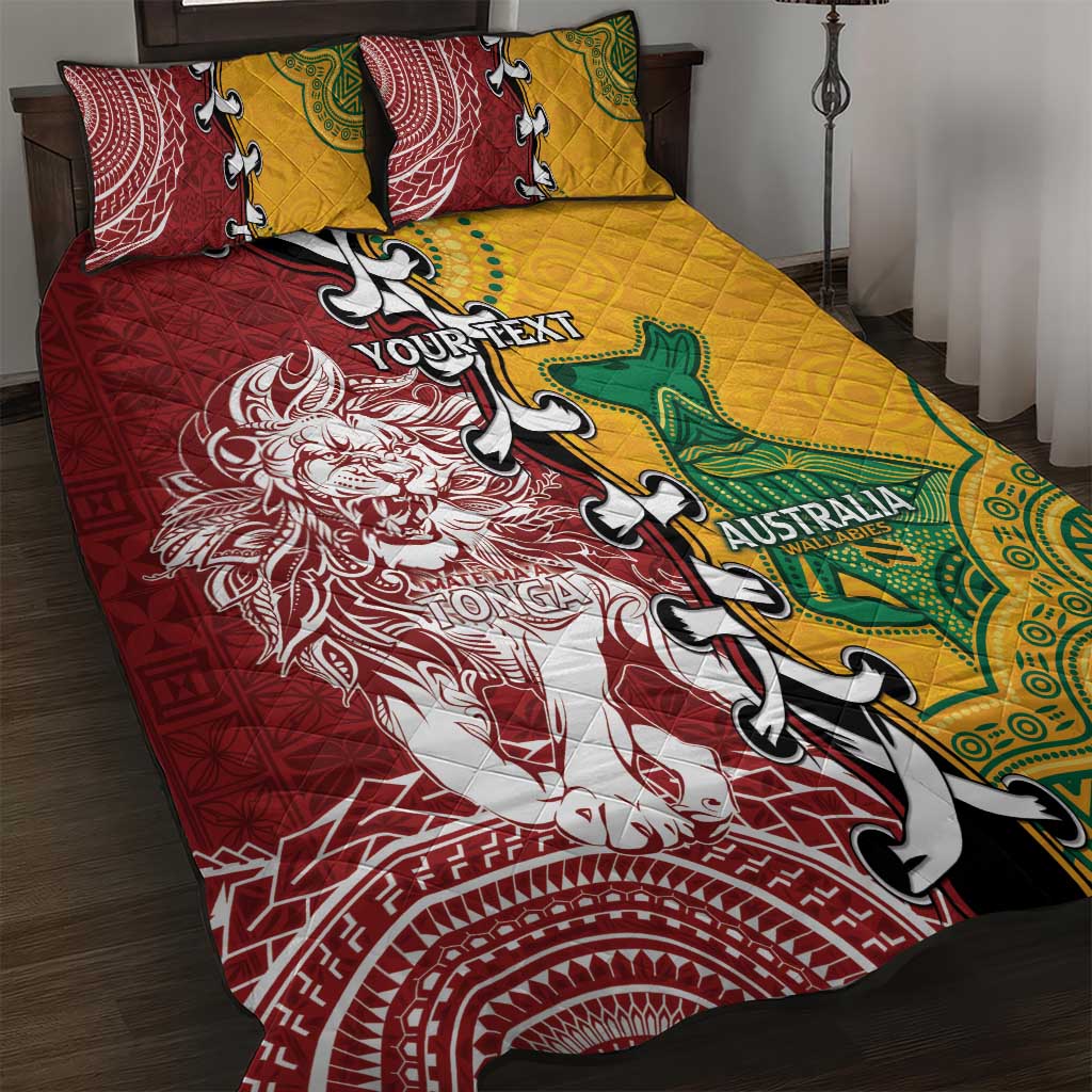 Mate Ma'a Tonga Vs Australia Rugby Personalized Quilt Bed Set Special Mascots