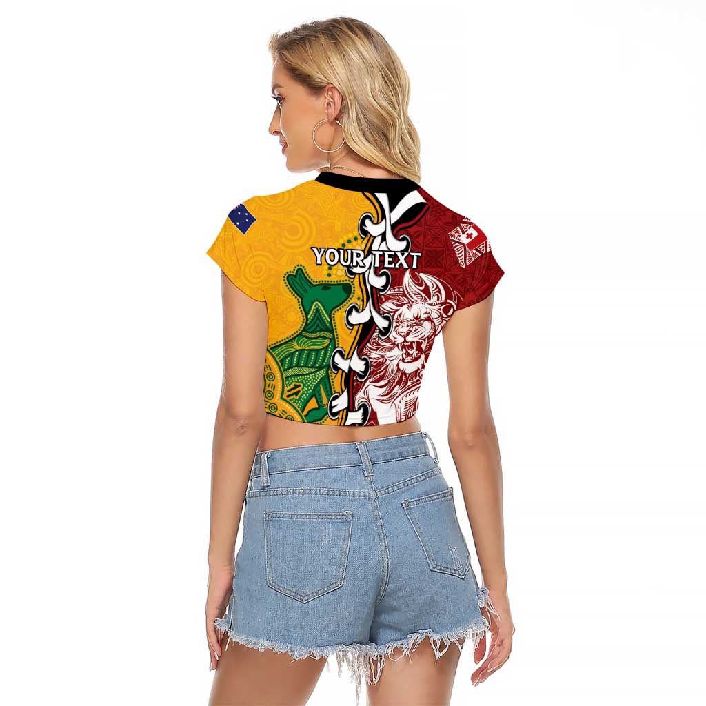 Mate Ma'a Tonga Vs Australia Rugby Personalized Raglan Cropped T Shirt Special Mascots LT7 - Polynesian Pride