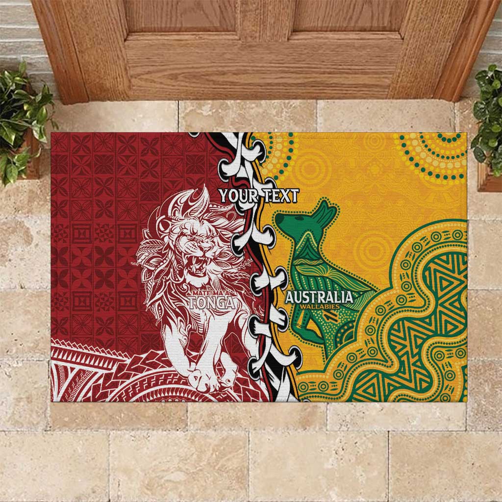 Mate Ma'a Tonga Vs Australia Rugby Personalized Rubber Doormat Special Mascots LT7 Colorful - Polynesian Pride