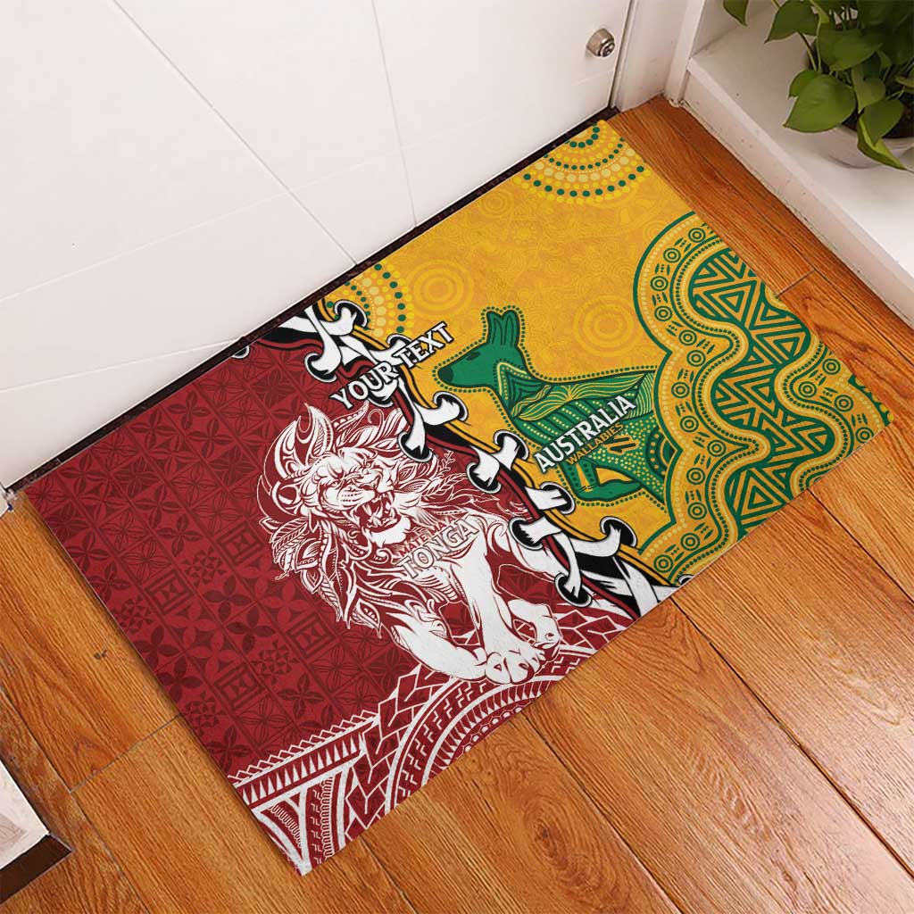 Mate Ma'a Tonga Vs Australia Rugby Personalized Rubber Doormat Special Mascots LT7 - Polynesian Pride