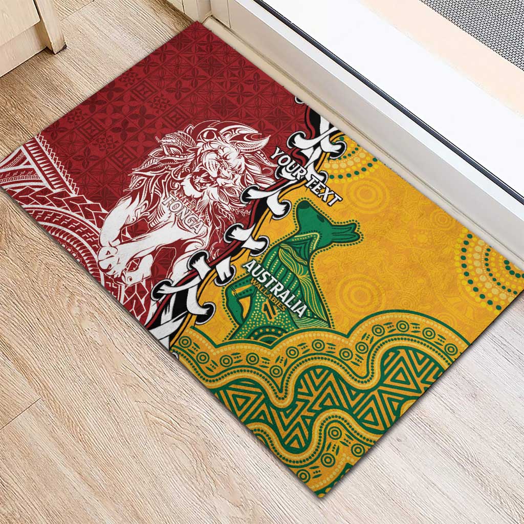 Mate Ma'a Tonga Vs Australia Rugby Personalized Rubber Doormat Special Mascots LT7 - Polynesian Pride