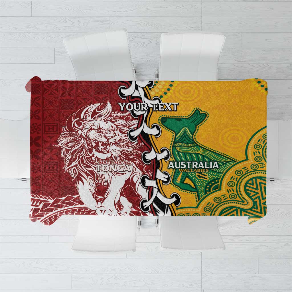 Mate Ma'a Tonga Vs Australia Rugby Personalized Tablecloth Special Mascots LT7 Colorful - Polynesian Pride