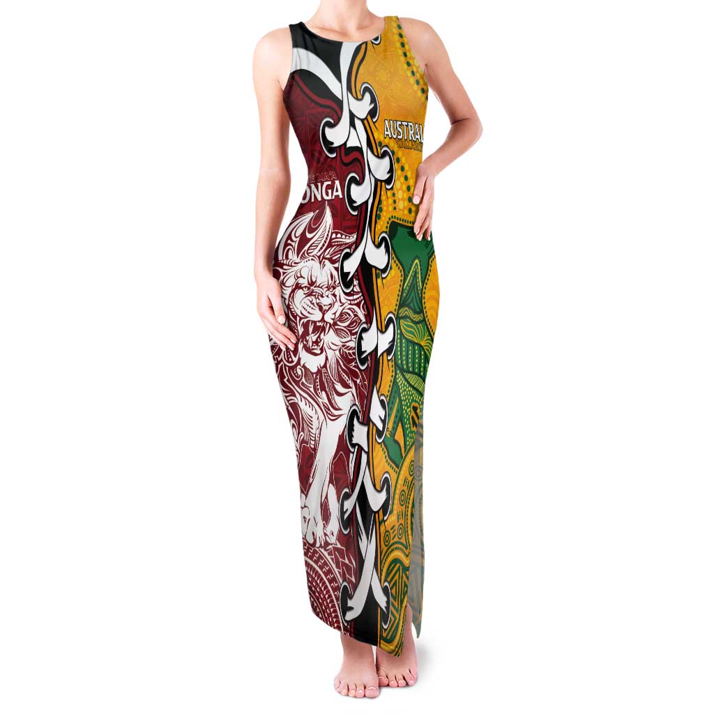 Mate Ma'a Tonga Vs Australia Rugby Personalized Tank Maxi Dress Special Mascots LT7 Women Colorful - Polynesian Pride