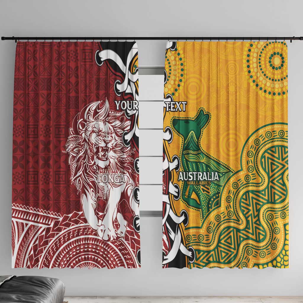 Mate Ma'a Tonga Vs Australia Rugby Personalized Window Curtain Special Mascots LT7 With Hooks Colorful - Polynesian Pride