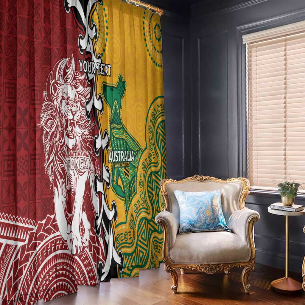 Mate Ma'a Tonga Vs Australia Rugby Personalized Window Curtain Special Mascots LT7 - Polynesian Pride