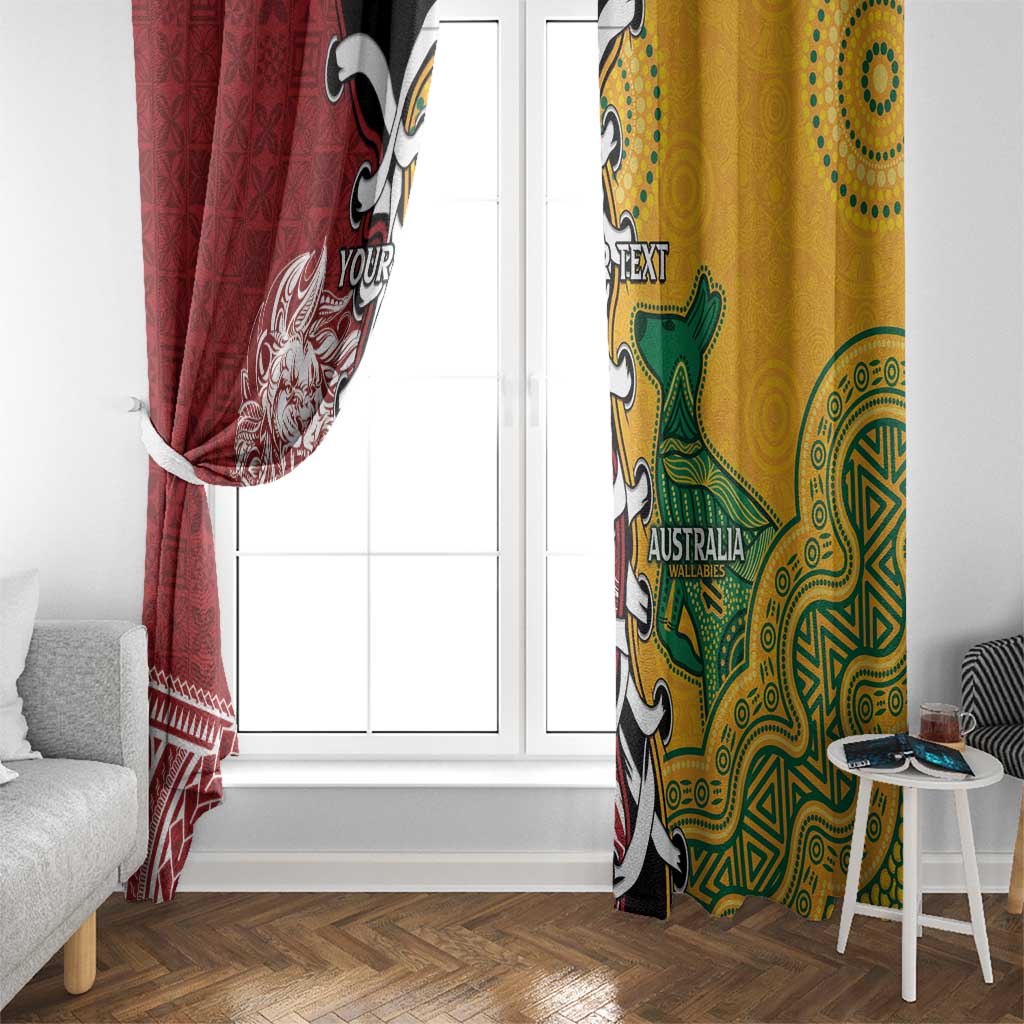 Mate Ma'a Tonga Vs Australia Rugby Personalized Window Curtain Special Mascots LT7 - Polynesian Pride