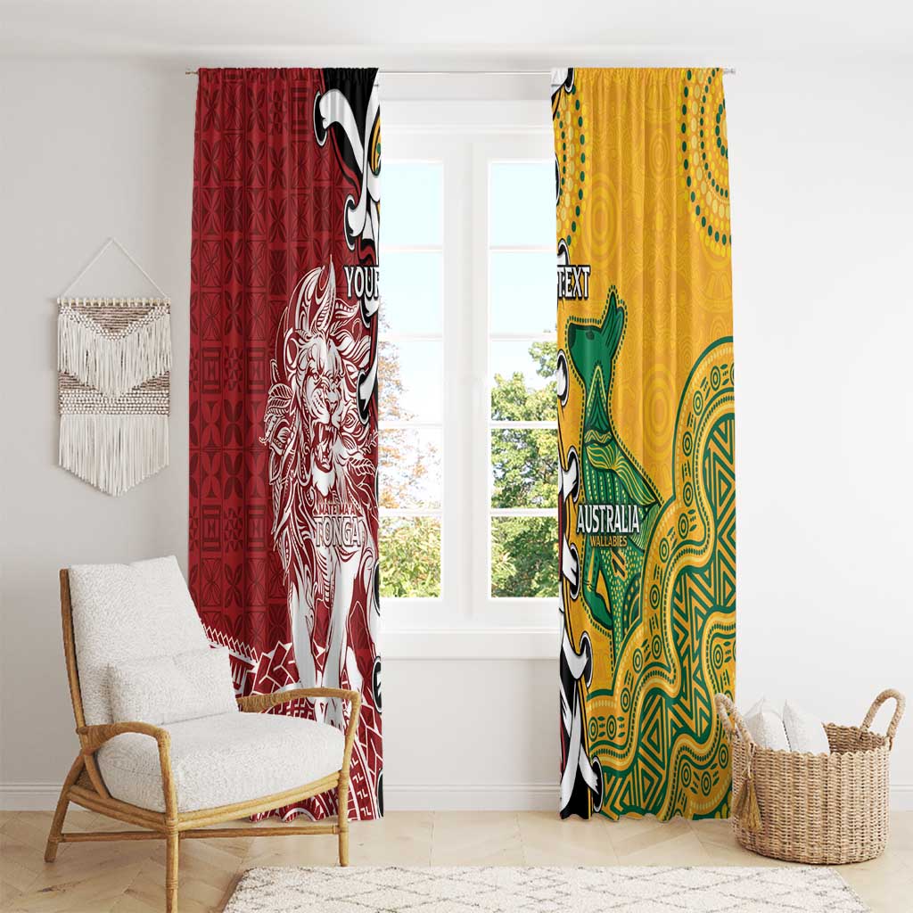 Mate Ma'a Tonga Vs Australia Rugby Personalized Window Curtain Special Mascots LT7 - Polynesian Pride