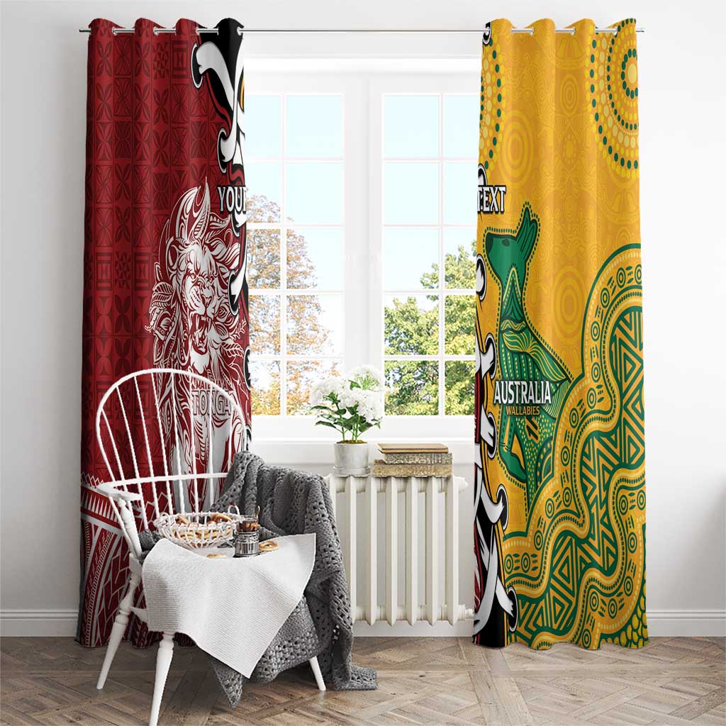 Mate Ma'a Tonga Vs Australia Rugby Personalized Window Curtain Special Mascots LT7 - Polynesian Pride