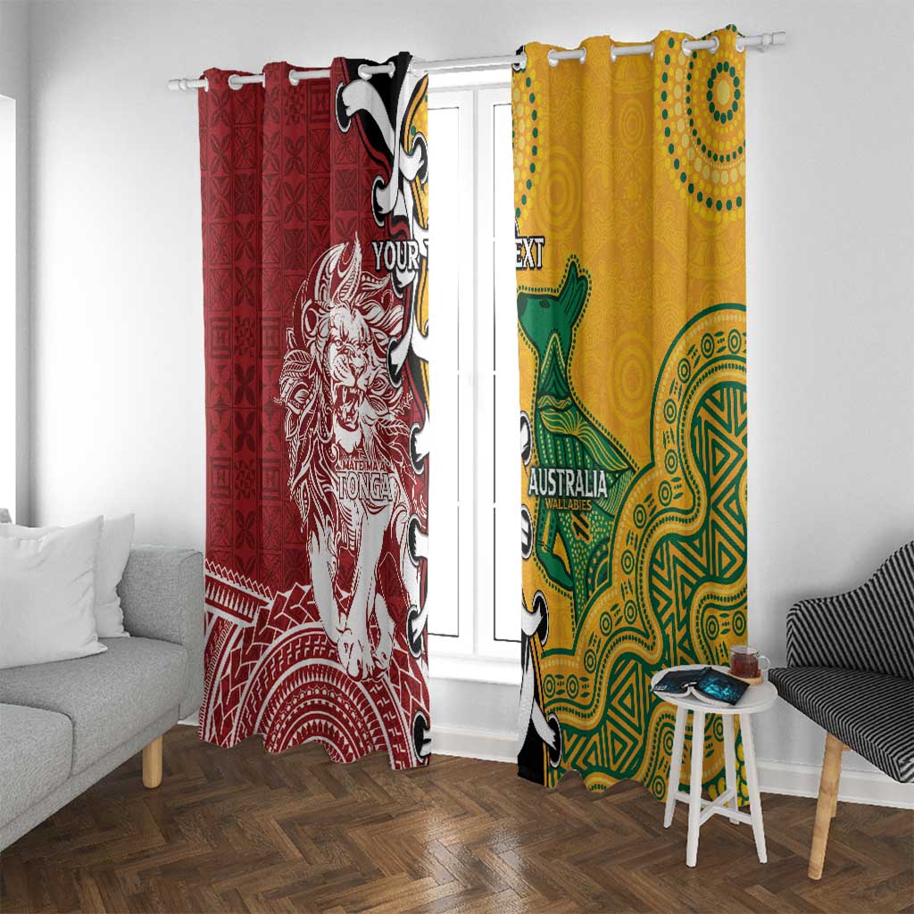 Mate Ma'a Tonga Vs Australia Rugby Personalized Window Curtain Special Mascots LT7 With Grommets Colorful - Polynesian Pride