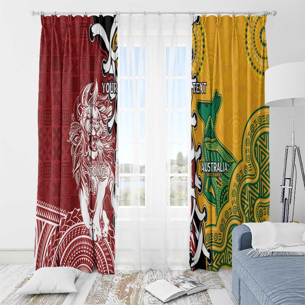 Mate Ma'a Tonga Vs Australia Rugby Personalized Window Curtain Special Mascots LT7 - Polynesian Pride