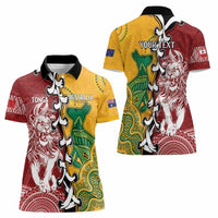 Mate Ma'a Tonga Vs Australia Rugby Personalized Women Polo Shirt Special Mascots