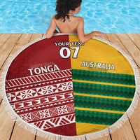 Australia - Tonga Rugby Custom Beach Blanket Minimalist Dynamic LT7 - Polynesian Pride