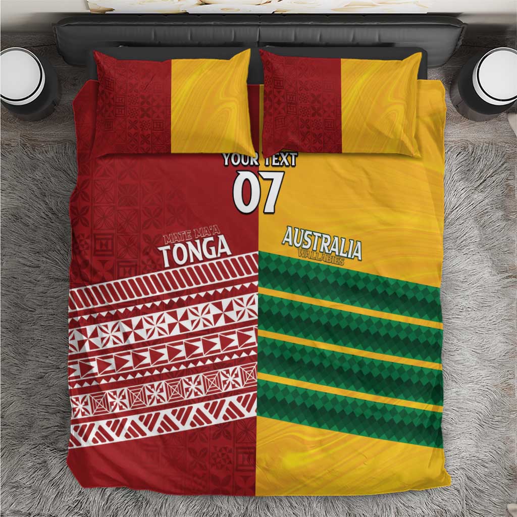 Australia - Tonga Rugby Custom Bedding Set Minimalist Dynamic