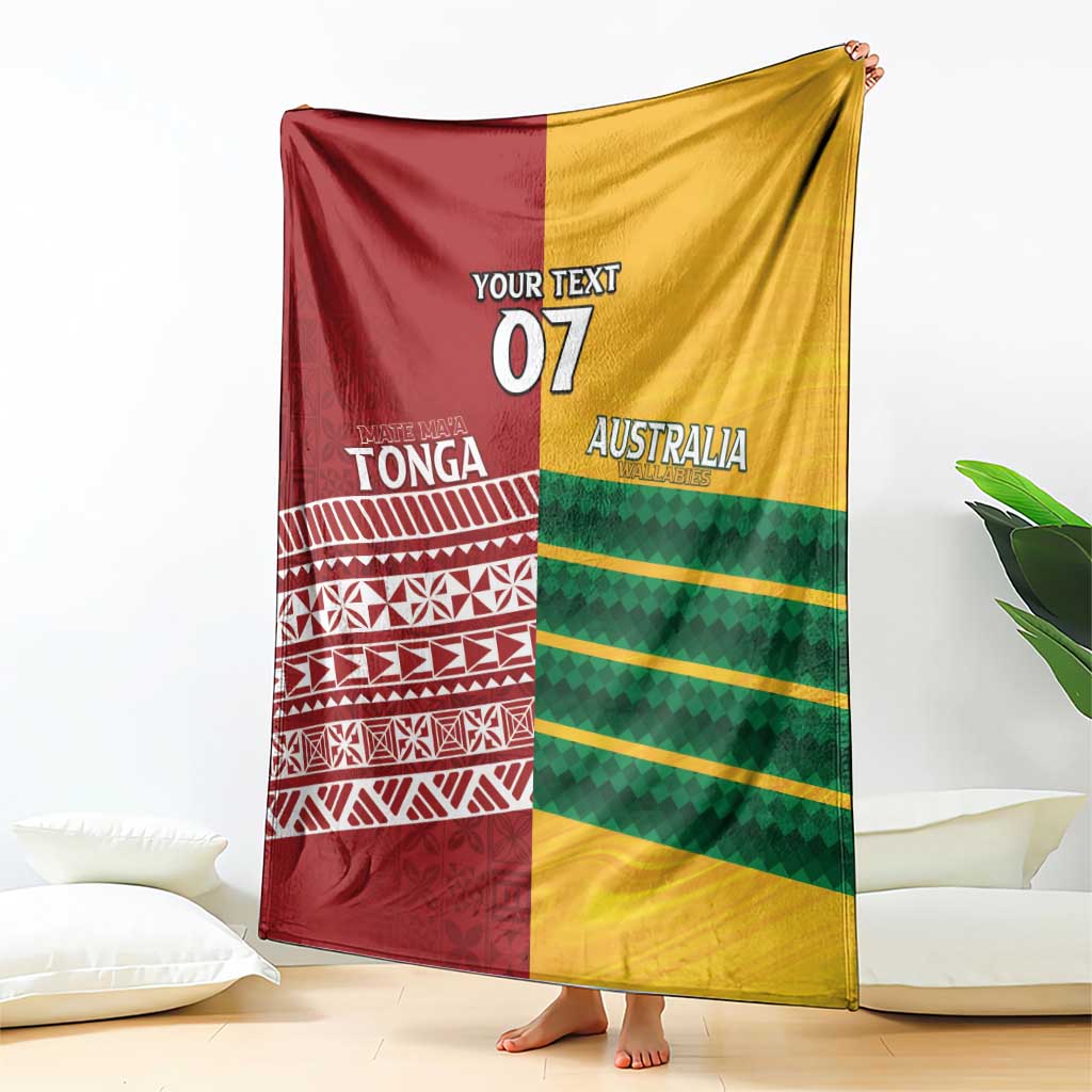 Australia - Tonga Rugby Custom Blanket Minimalist Dynamic LT7 - Polynesian Pride