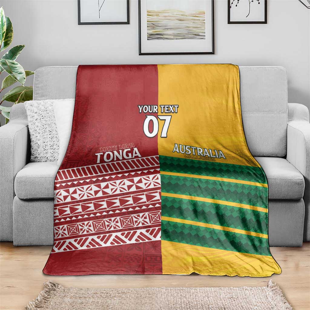 Australia - Tonga Rugby Custom Blanket Minimalist Dynamic LT7 - Polynesian Pride