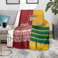Australia - Tonga Rugby Custom Blanket Minimalist Dynamic LT7 - Polynesian Pride