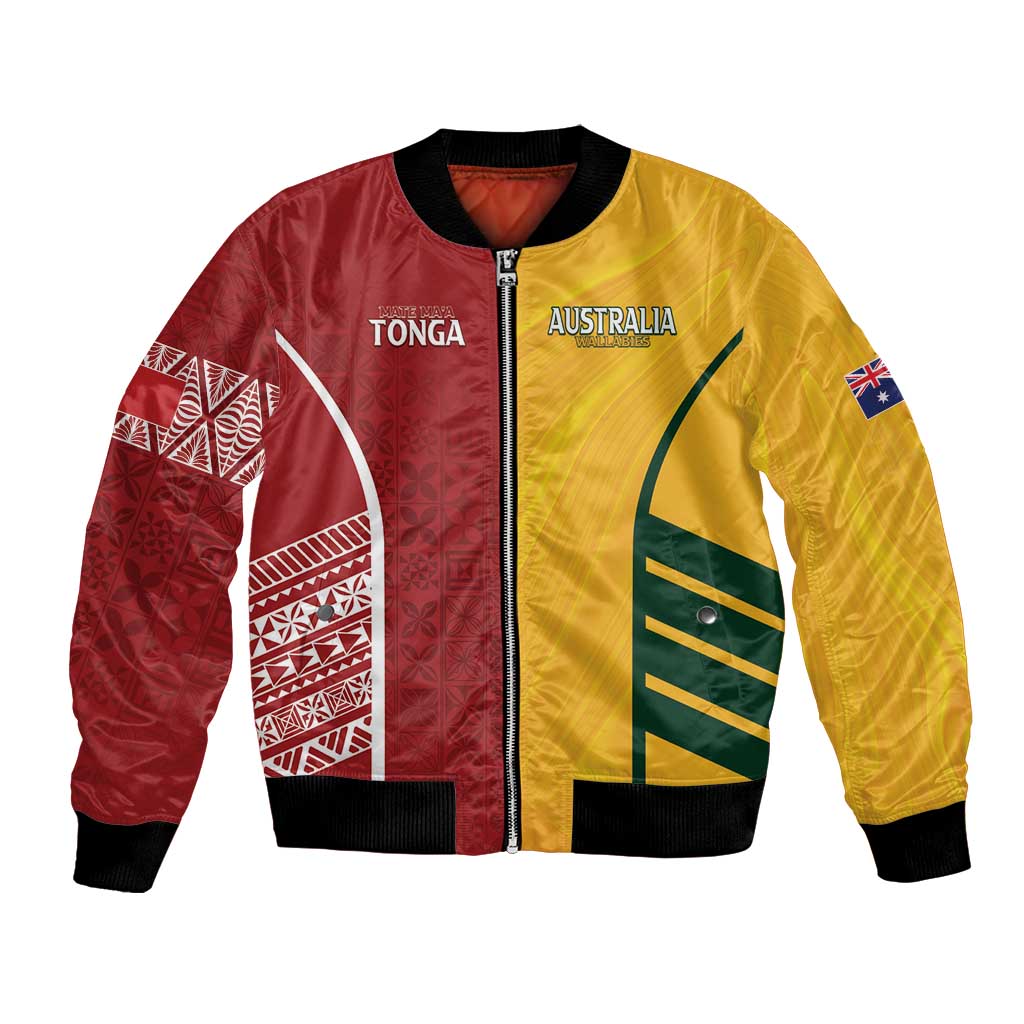 Australia - Tonga Rugby Custom Bomber Jacket Minimalist Dynamic