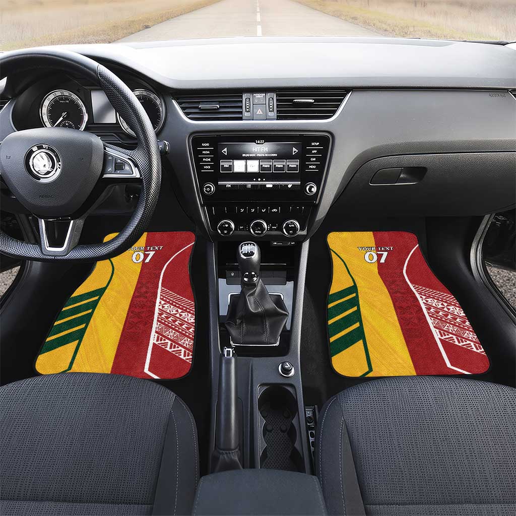 Australia - Tonga Rugby Custom Car Mats Minimalist Dynamic LT7 Set 2pcs - Front Colorful - Polynesian Pride