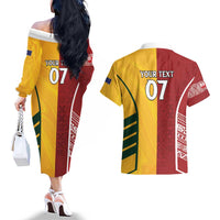 Australia - Tonga Rugby Custom Couples Matching Off The Shoulder Long Sleeve Dress and Hawaiian Shirt Minimalist Dynamic LT7 - Polynesian Pride