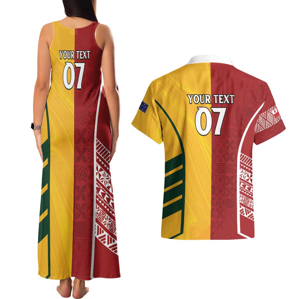 Australia - Tonga Rugby Custom Couples Matching Tank Maxi Dress and Hawaiian Shirt Minimalist Dynamic LT7 - Polynesian Pride