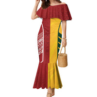 Australia - Tonga Rugby Custom Family Matching Mermaid Dress and Hawaiian Shirt Minimalist Dynamic