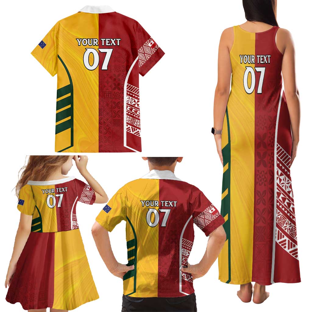 Australia - Tonga Rugby Custom Family Matching Tank Maxi Dress and Hawaiian Shirt Minimalist Dynamic