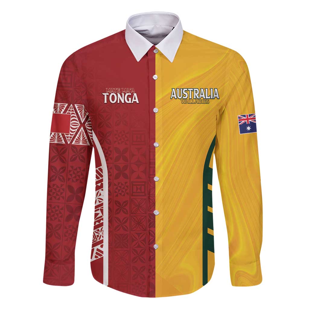 Australia - Tonga Rugby Custom Family Matching Tank Maxi Dress and Hawaiian Shirt Minimalist Dynamic