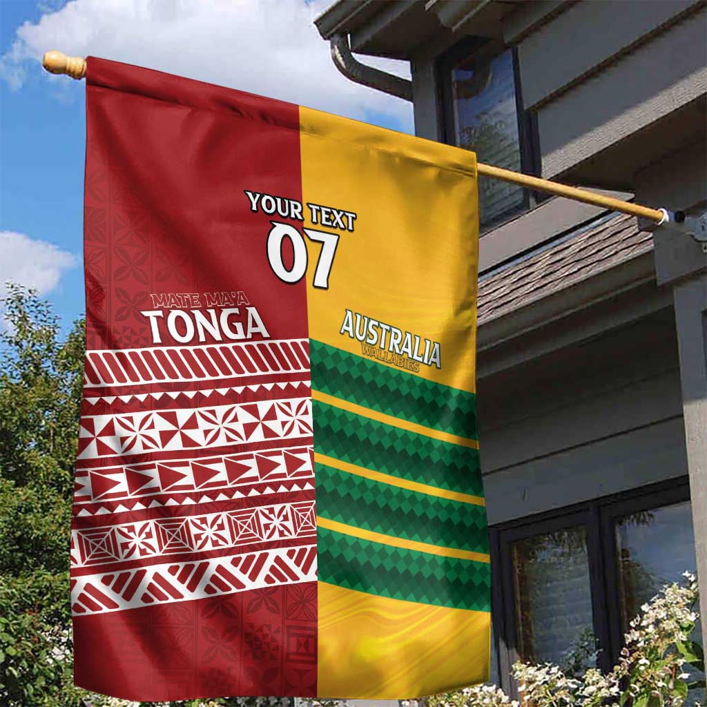 Australia - Tonga Rugby Custom Garden Flag Minimalist Dynamic LT7 - Polynesian Pride